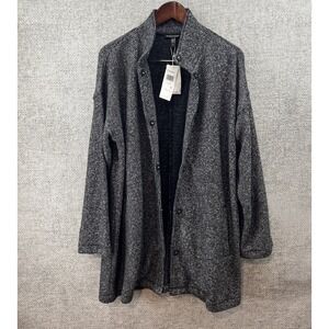 Eileen Fisher Organic Cotton Twisted Terry Stand Collar Women's Med Jacket  New!